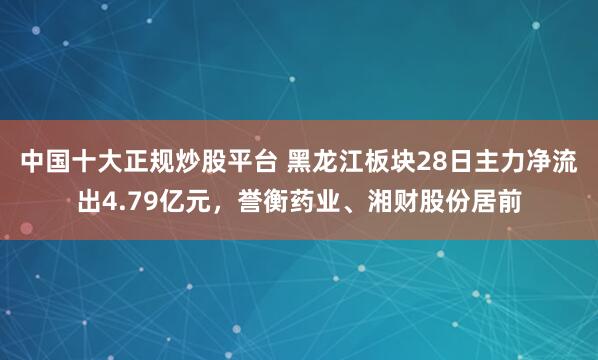 中国十大正规炒股平台 黑龙江板块28日主力净流出4.79亿元，誉衡药业、湘财股份居前