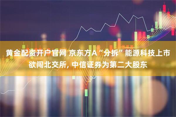黄金配资开户官网 京东方A“分拆”能源科技上市欲闯北交所, 中信证券为第二大股东